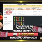 BUKTI JACKPOT SLOT MANIA OLYMPUS TERPERCAYA DI INDONESIA TGL 06-10-2024