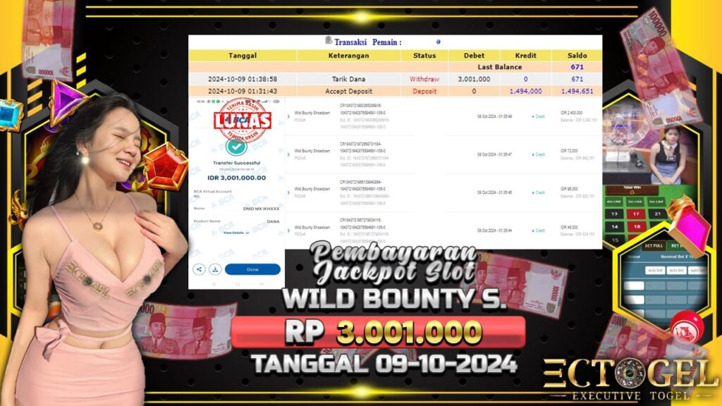 BUKTI JACKPOT SLOT WILD BOUNTY SHOWDOWN TERPERCAYA DI INDONESIA TGL 09-10-2024